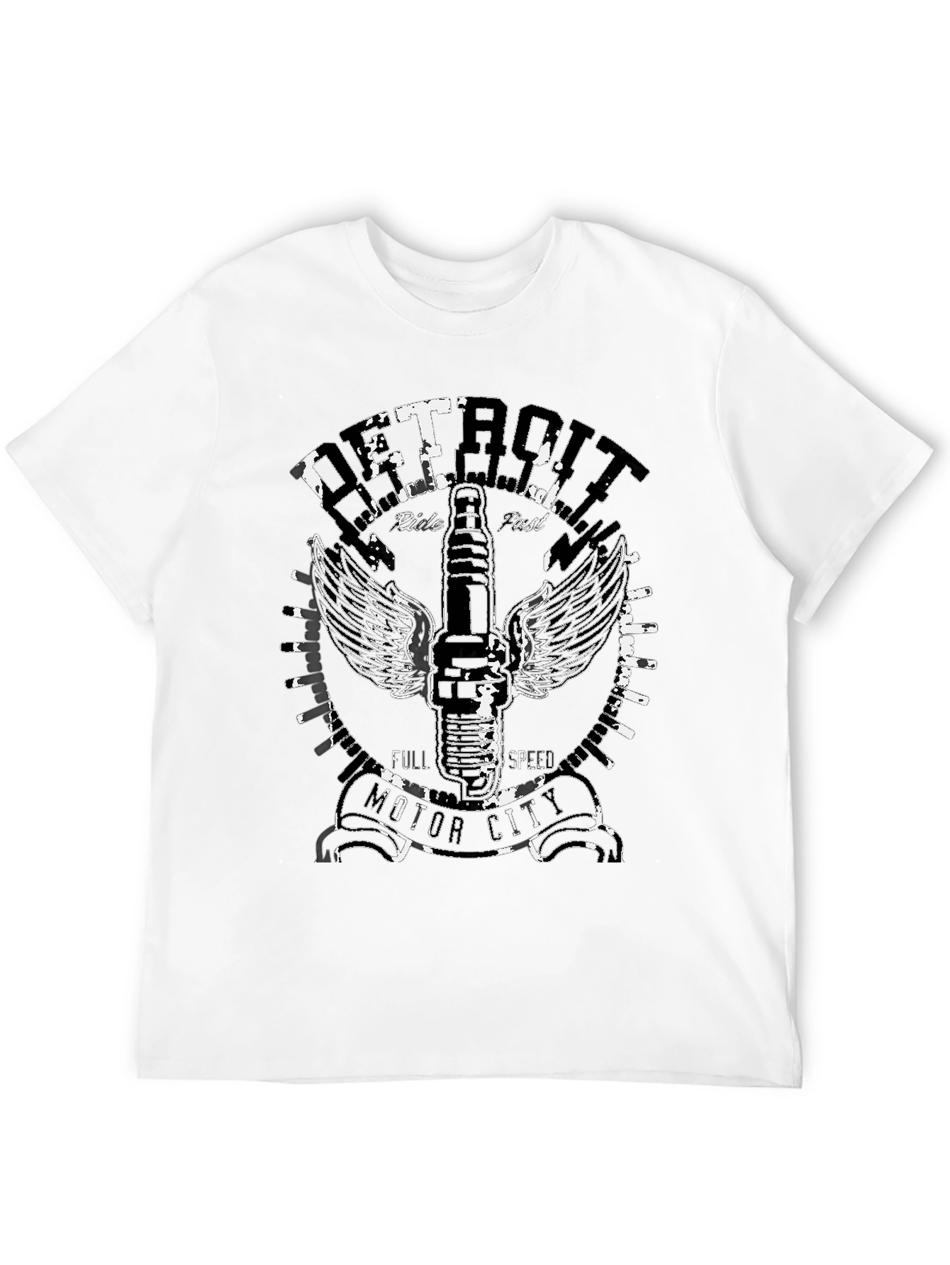 Detroit Motor City Black Graphic Tee