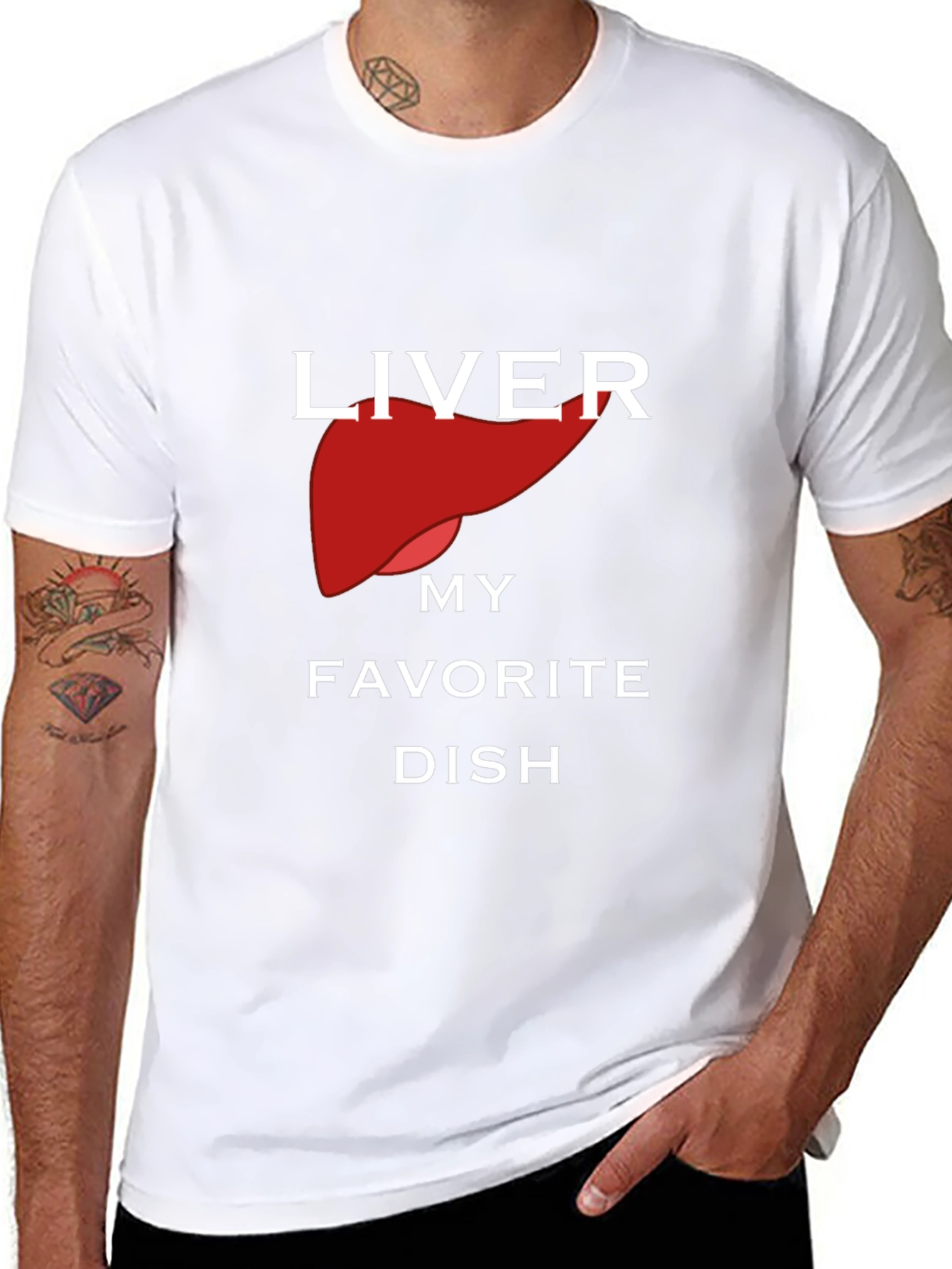 Liver My Favorite Dish Black Graphic T-Shirt