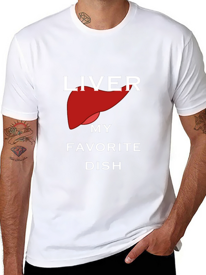 Liver My Favorite Dish Black Graphic T-Shirt