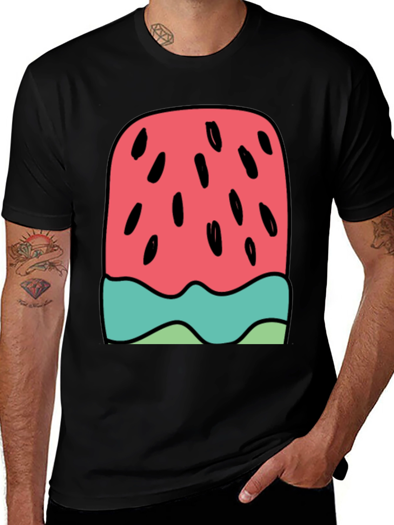 Watermelon Ice Cream Graphic Tee - Summer Fun!