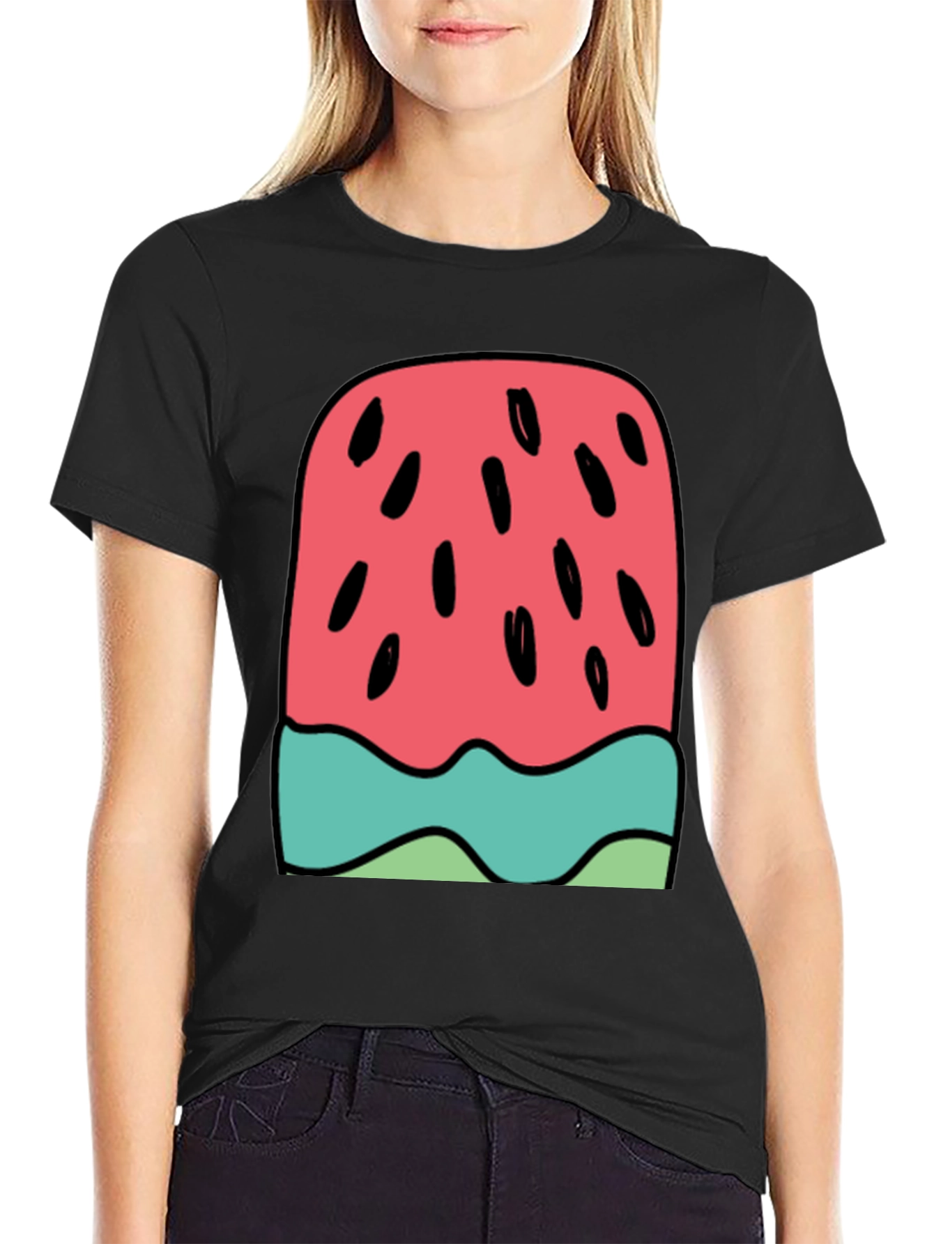 Watermelon Ice Cream Graphic Tee - Summer Fun!