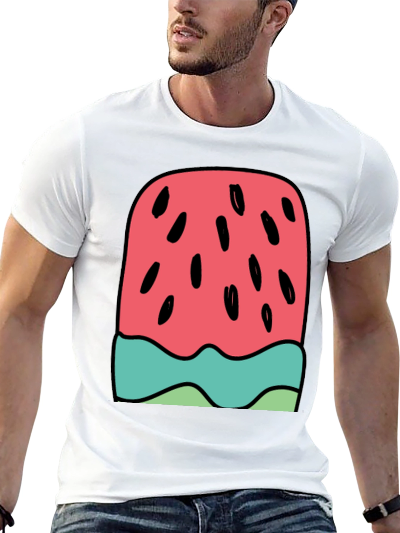 Watermelon Ice Cream Graphic Tee - Summer Fun!