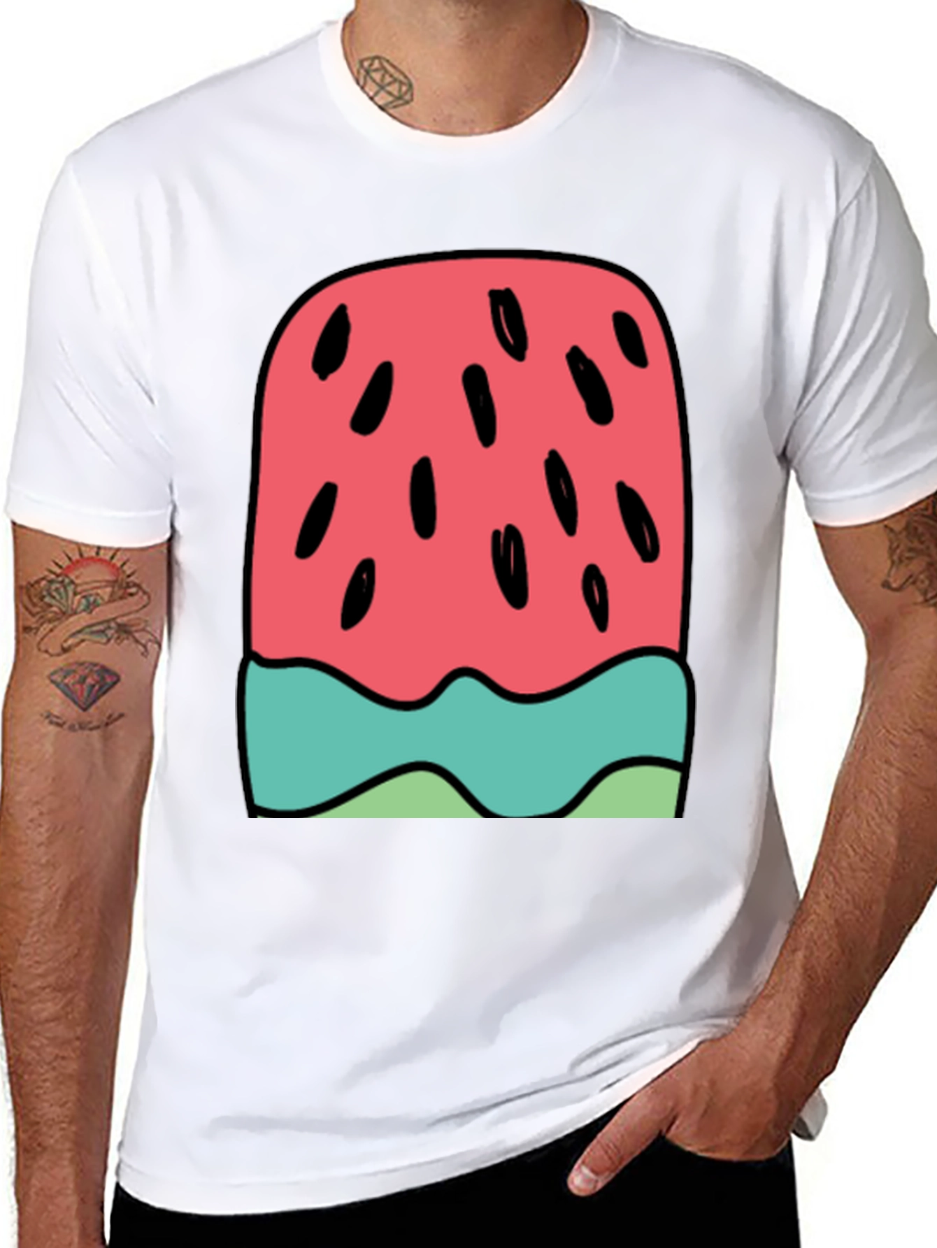 Watermelon Ice Cream Graphic Tee - Summer Fun!