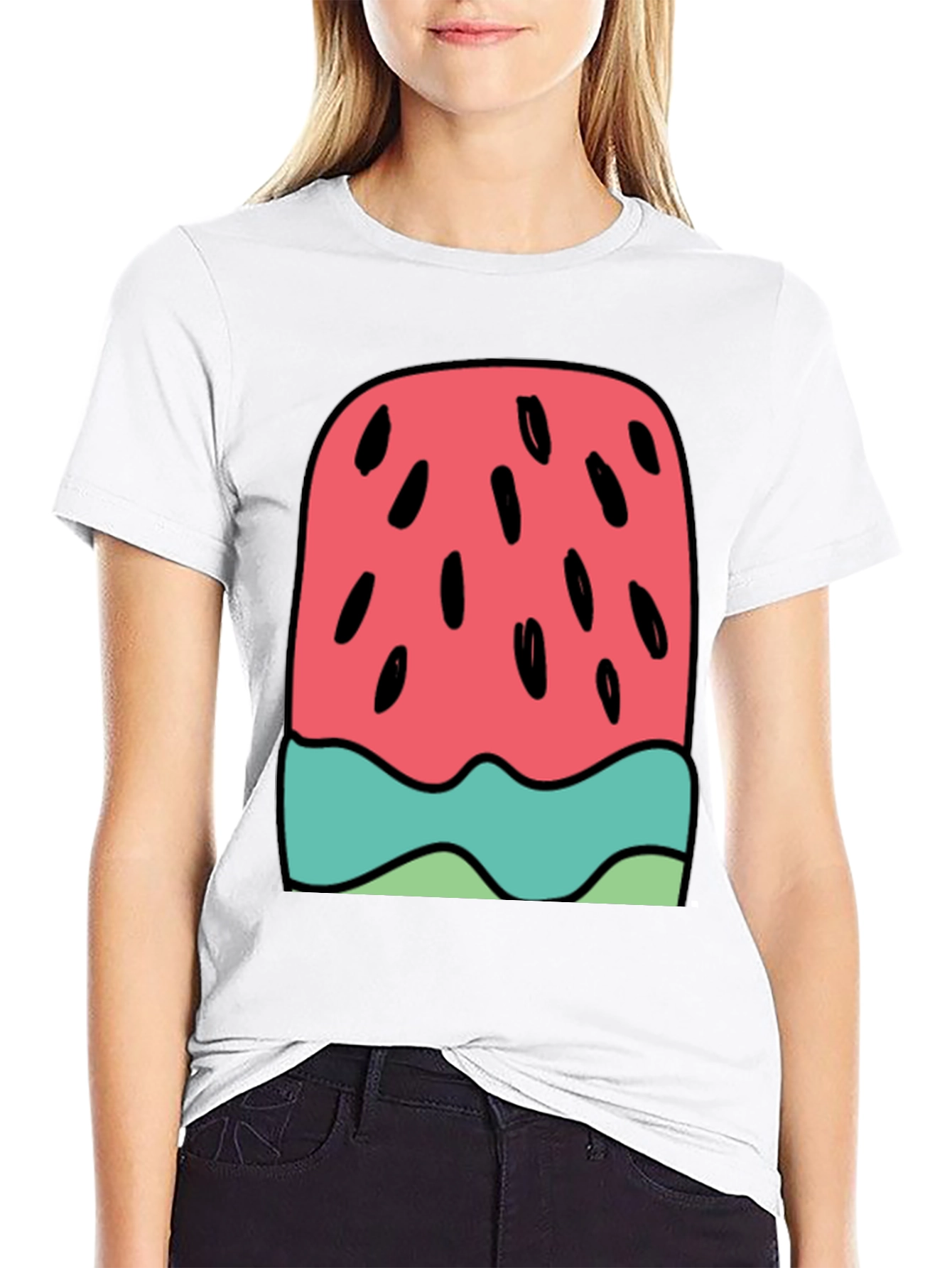 Watermelon Ice Cream Graphic Tee - Summer Fun!