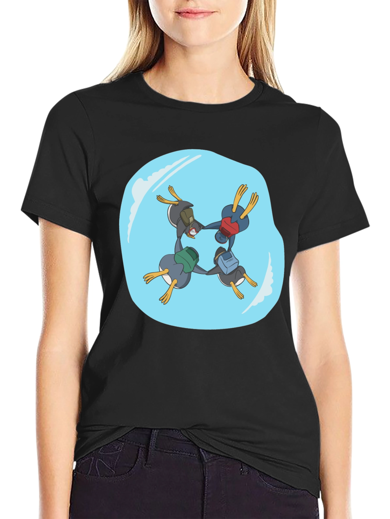 Penguin Backpacking Crew Black T-Shirt
