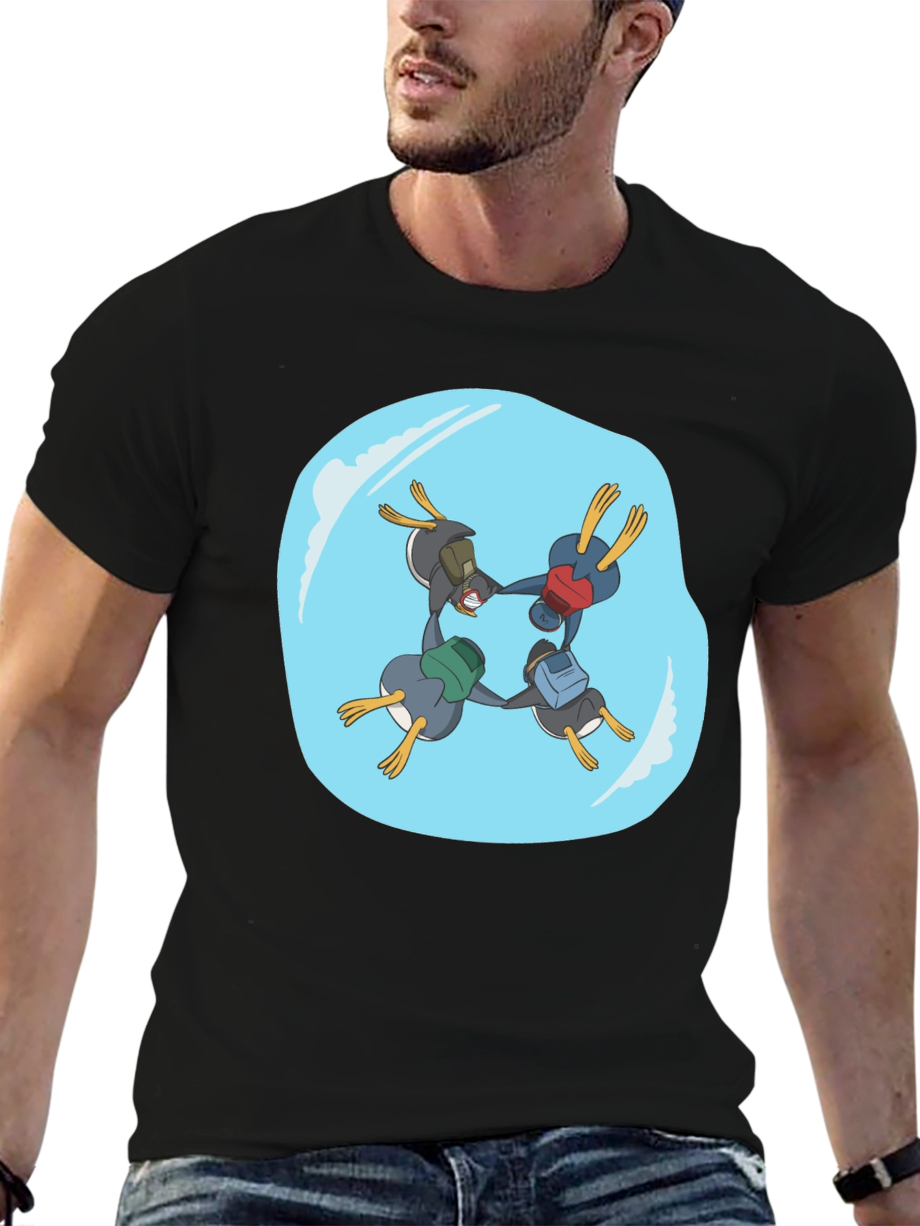 Penguin Backpacking Crew Black T-Shirt