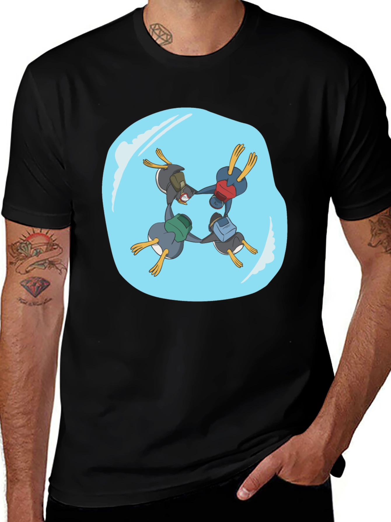 Penguin Backpacking Crew Black T-Shirt