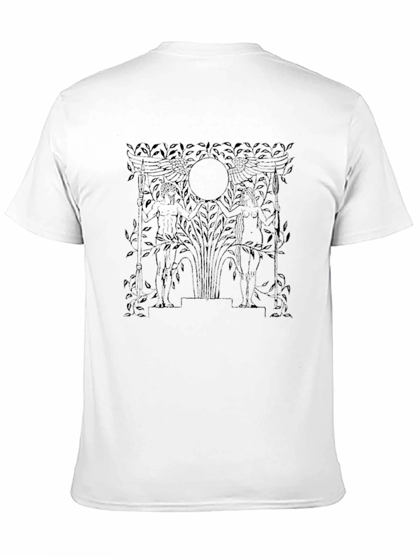 Black T-Shirt with Mythical Art Design
