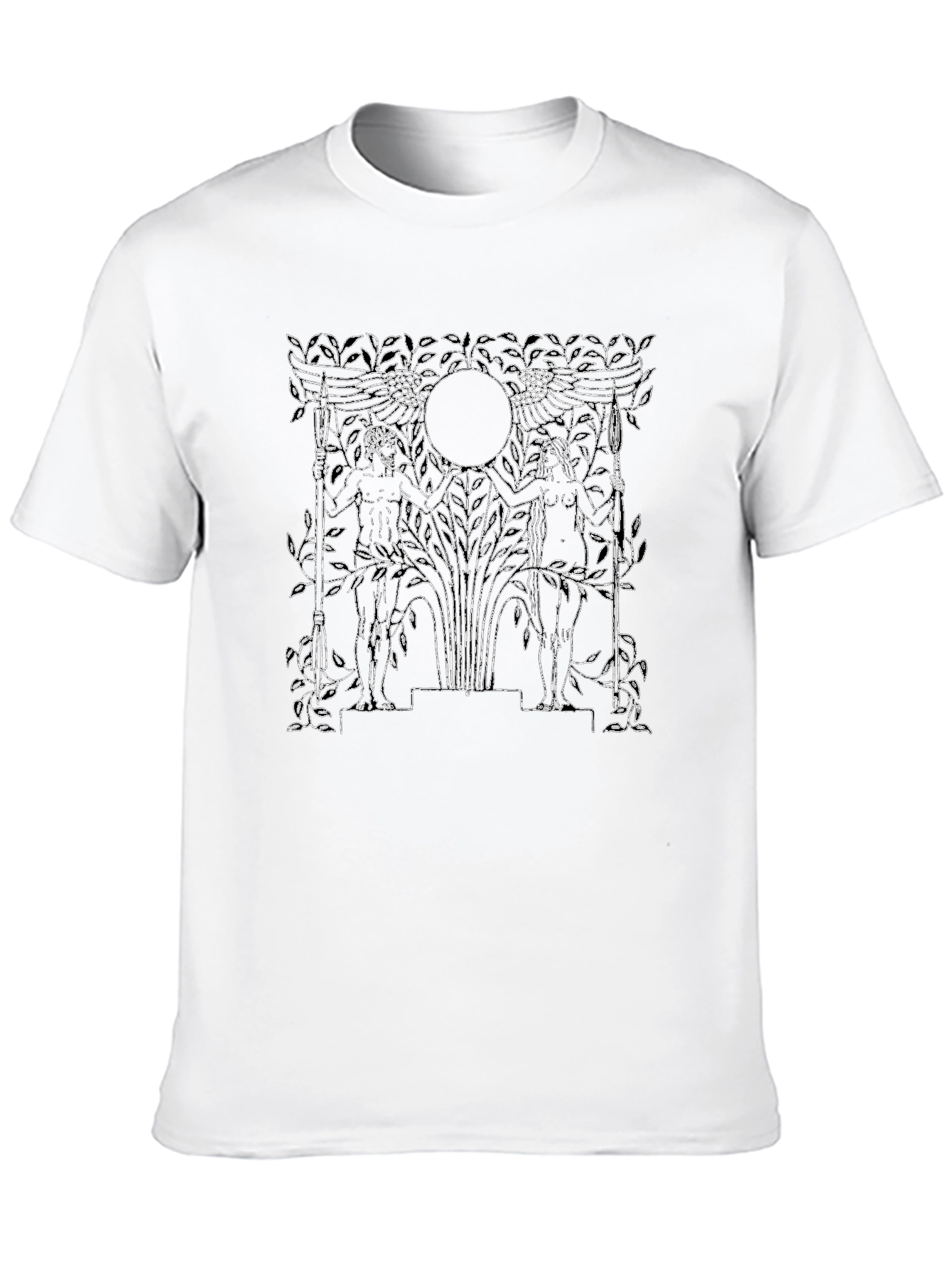 Black T-Shirt with Mythical Art Design