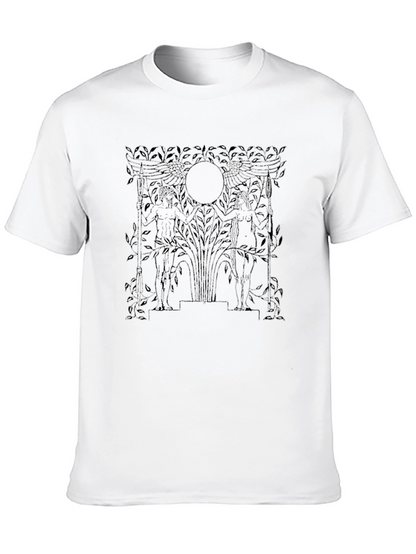 Black T-Shirt with Mythical Art Design