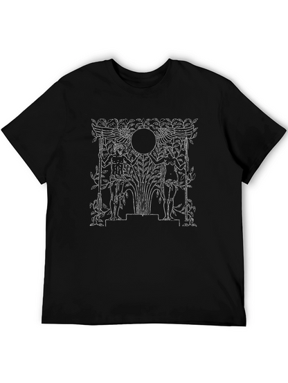 Black T-Shirt with Mythical Art Design