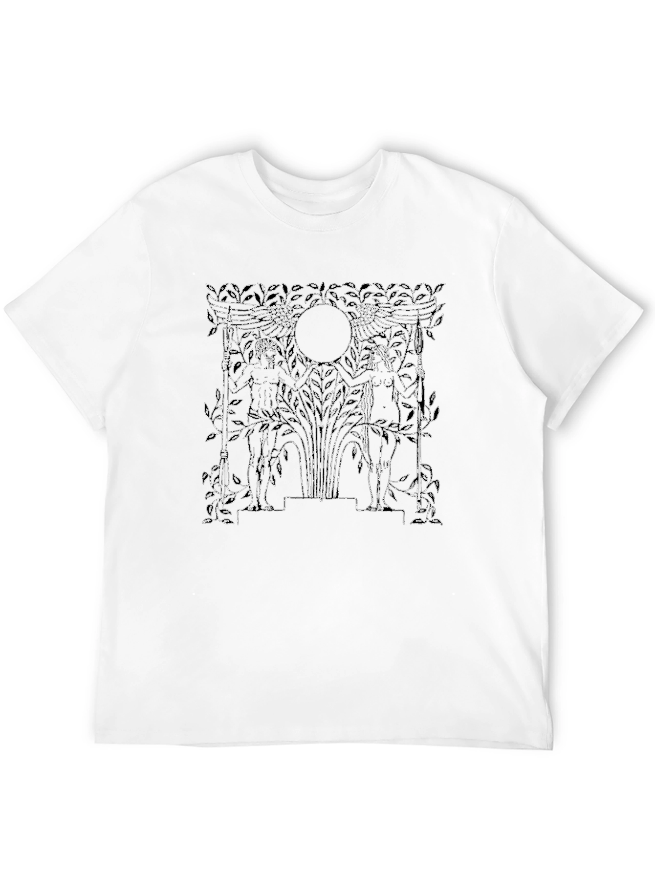 Black T-Shirt with Mythical Art Design