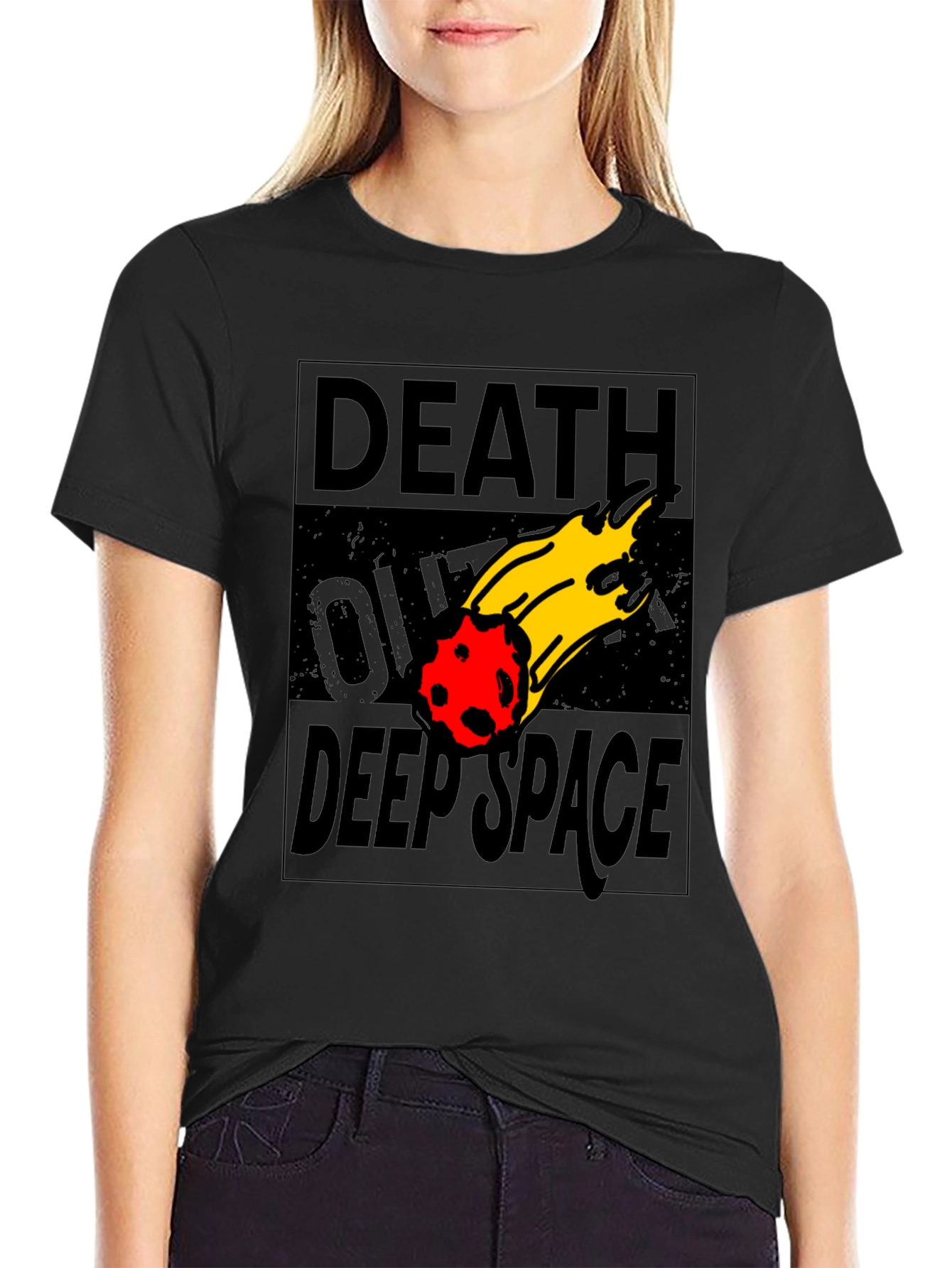 Death Over Deep Space Graphic Tee - Black Cotton