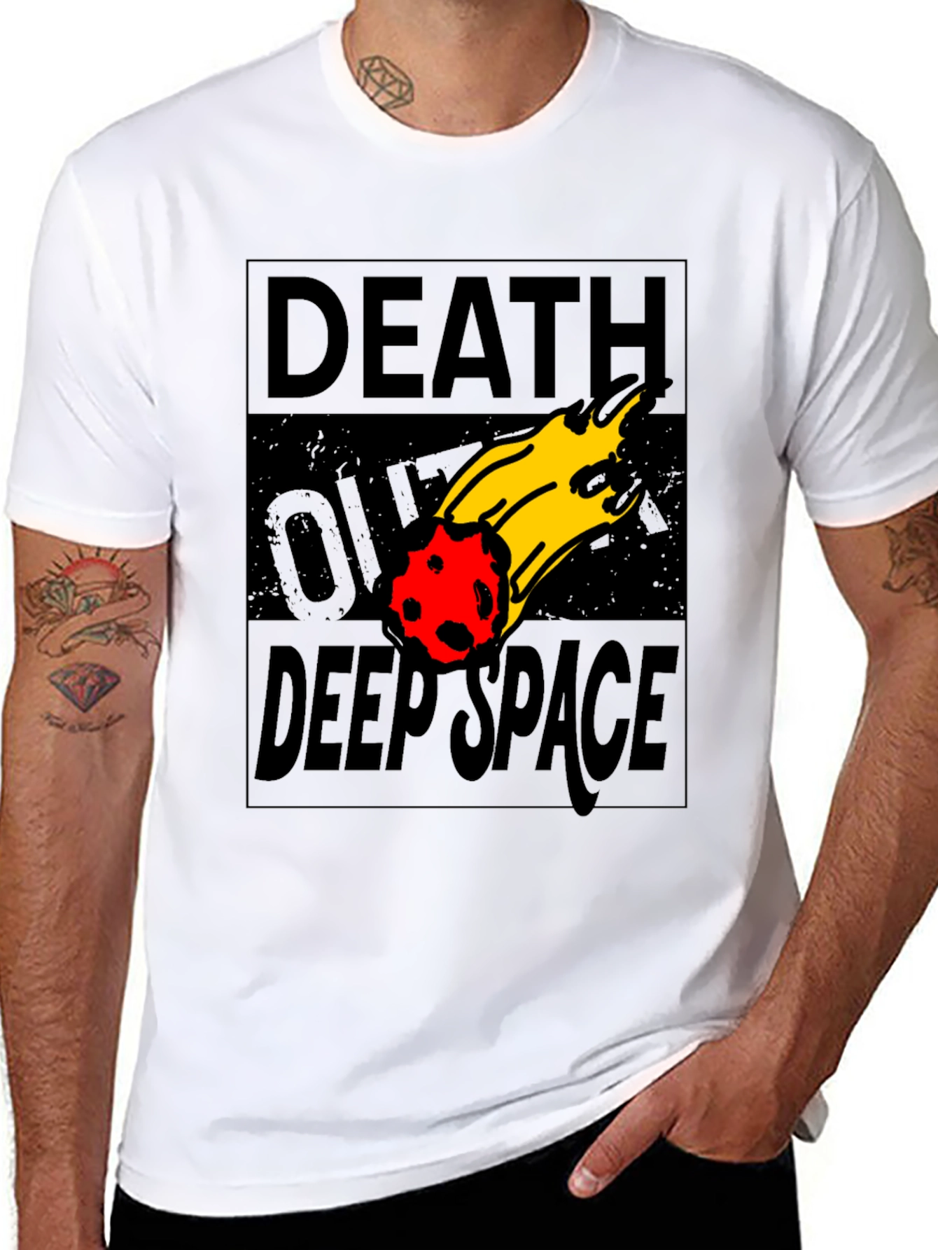 Death Over Deep Space Graphic Tee - Black Cotton