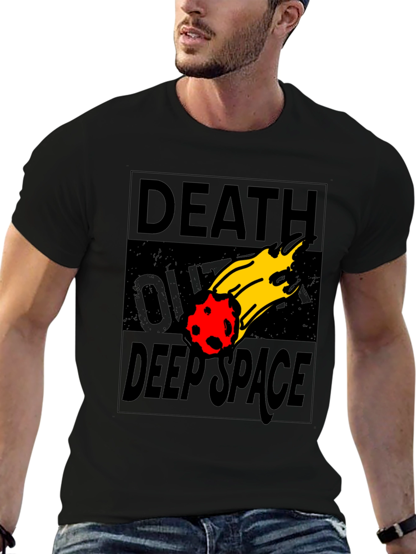 Death Over Deep Space Graphic Tee - Black Cotton