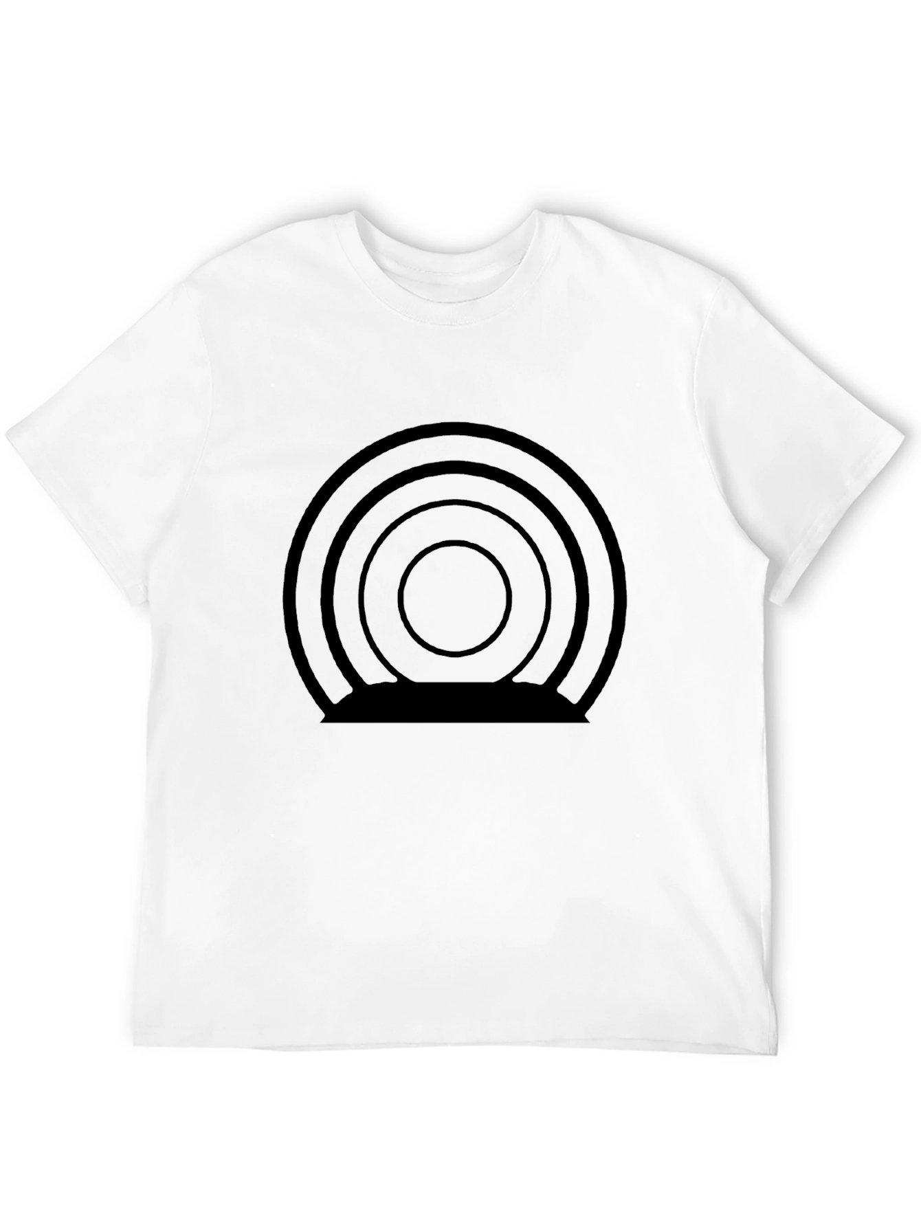 Abstract Concentric Circle Graphic Tee - Modern Black T-Shirt
