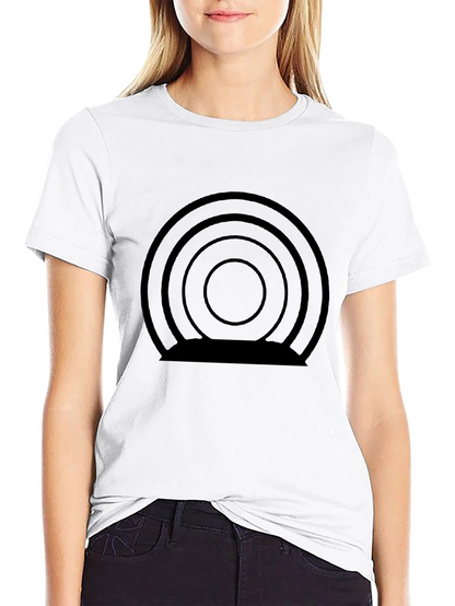 Abstract Concentric Circle Graphic Tee - Modern Black T-Shirt