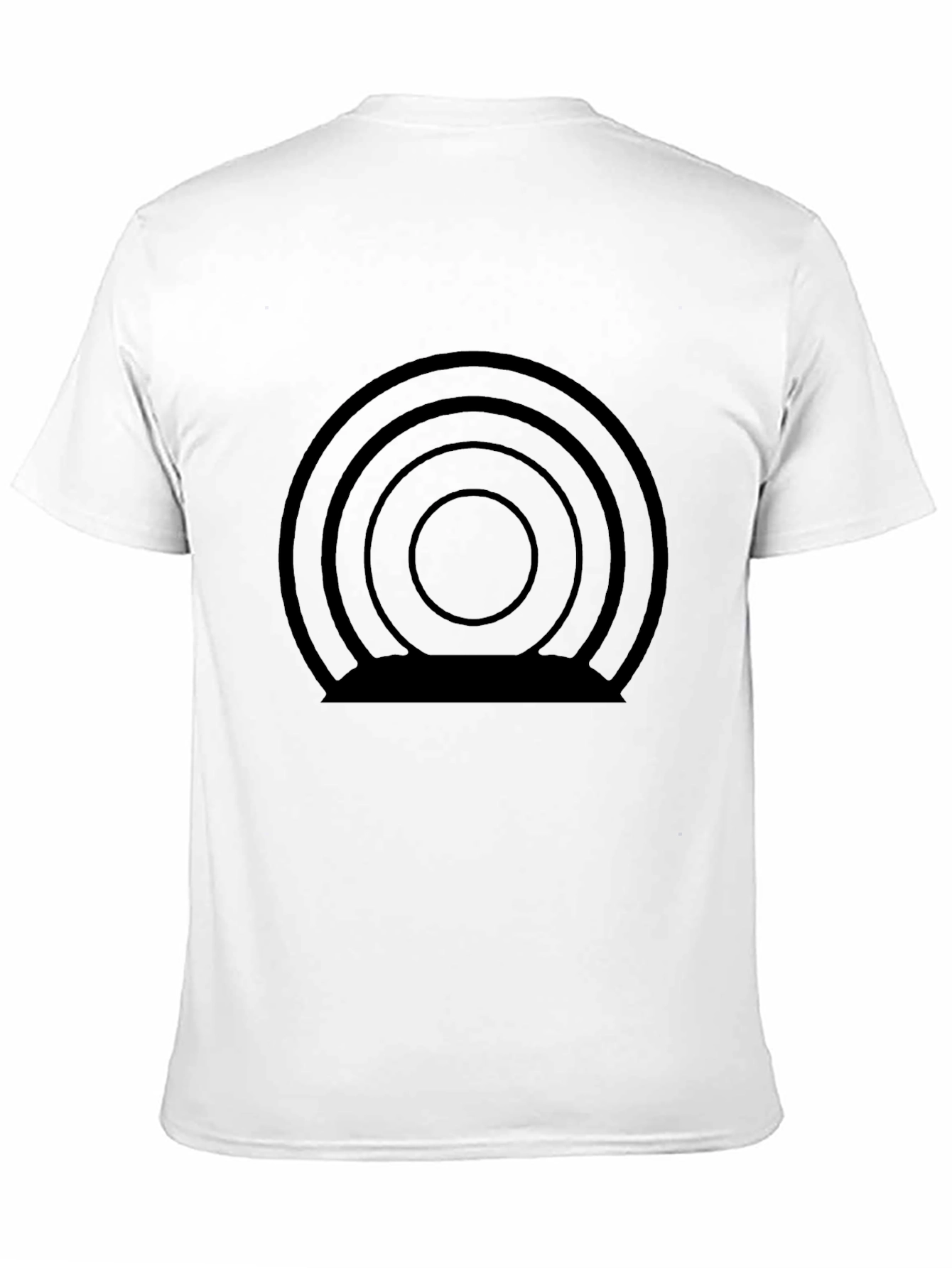 Abstract Concentric Circle Graphic Tee - Modern Black T-Shirt