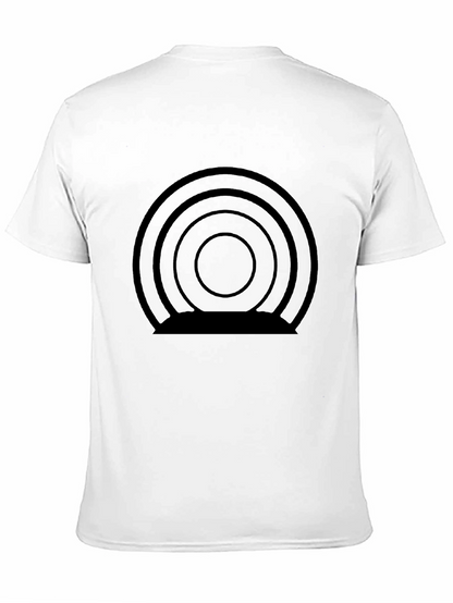 Abstract Concentric Circle Graphic Tee - Modern Black T-Shirt