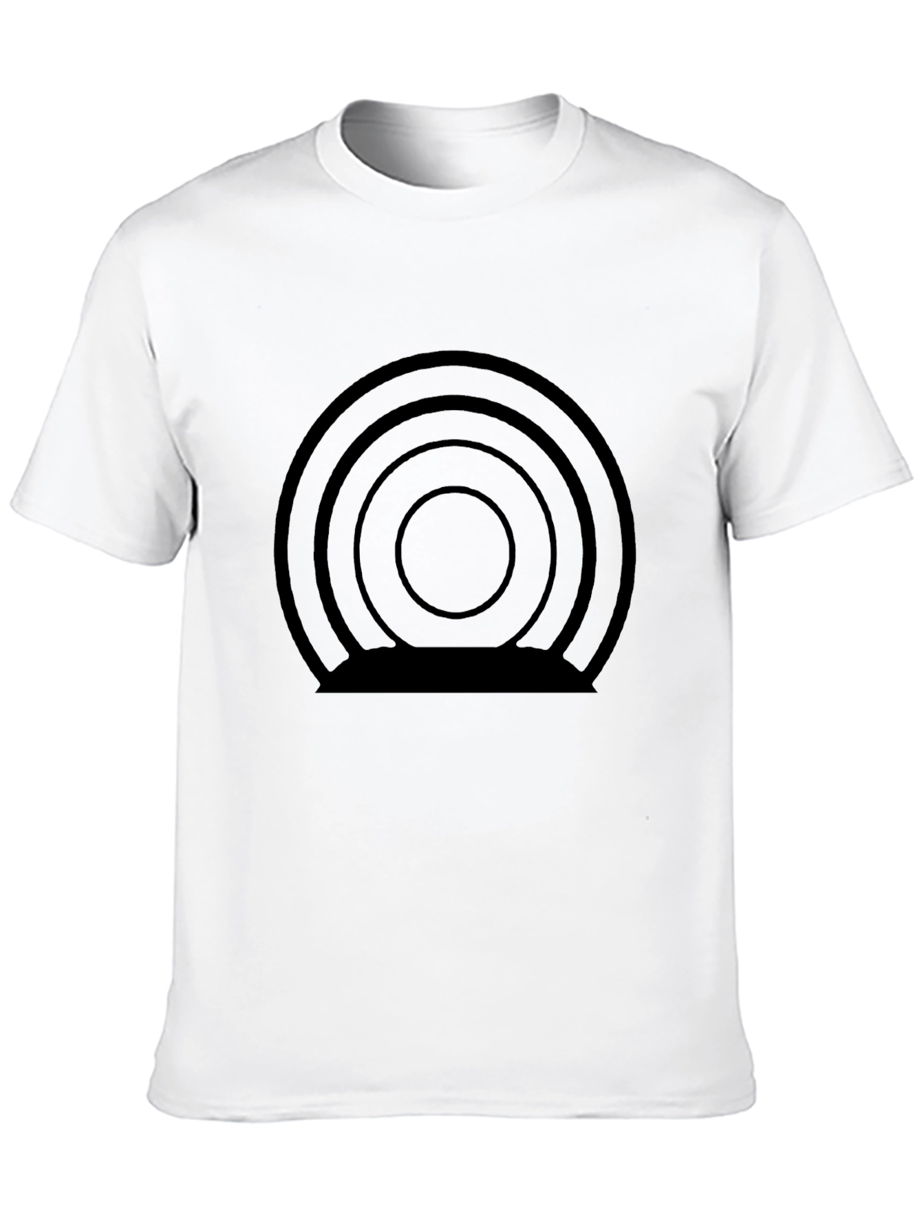 Abstract Concentric Circle Graphic Tee - Modern Black T-Shirt