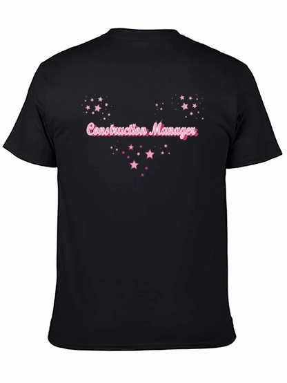 Construction Manager Pink Star T-Shirt