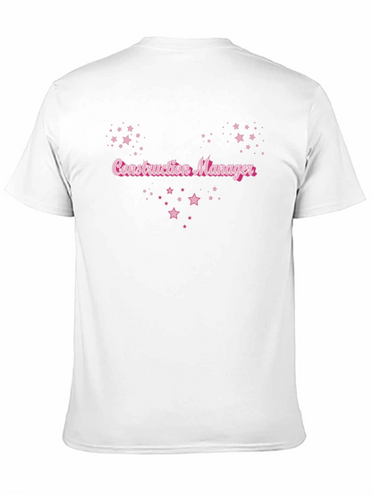 Construction Manager Pink Star T-Shirt