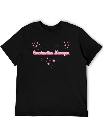 Construction Manager Pink Star T-Shirt