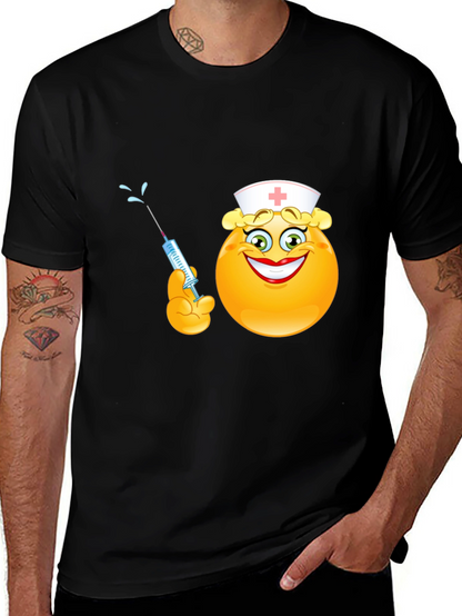 Nurse Emoji Graphic Black T-Shirt