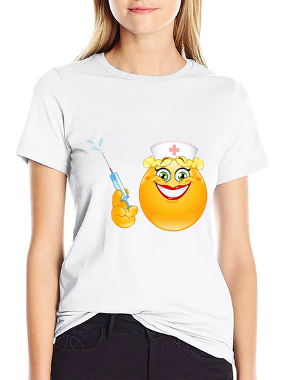 Nurse Emoji Graphic Black T-Shirt
