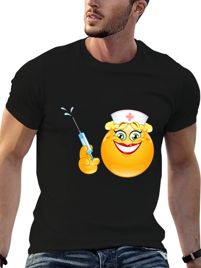 Nurse Emoji Graphic Black T-Shirt