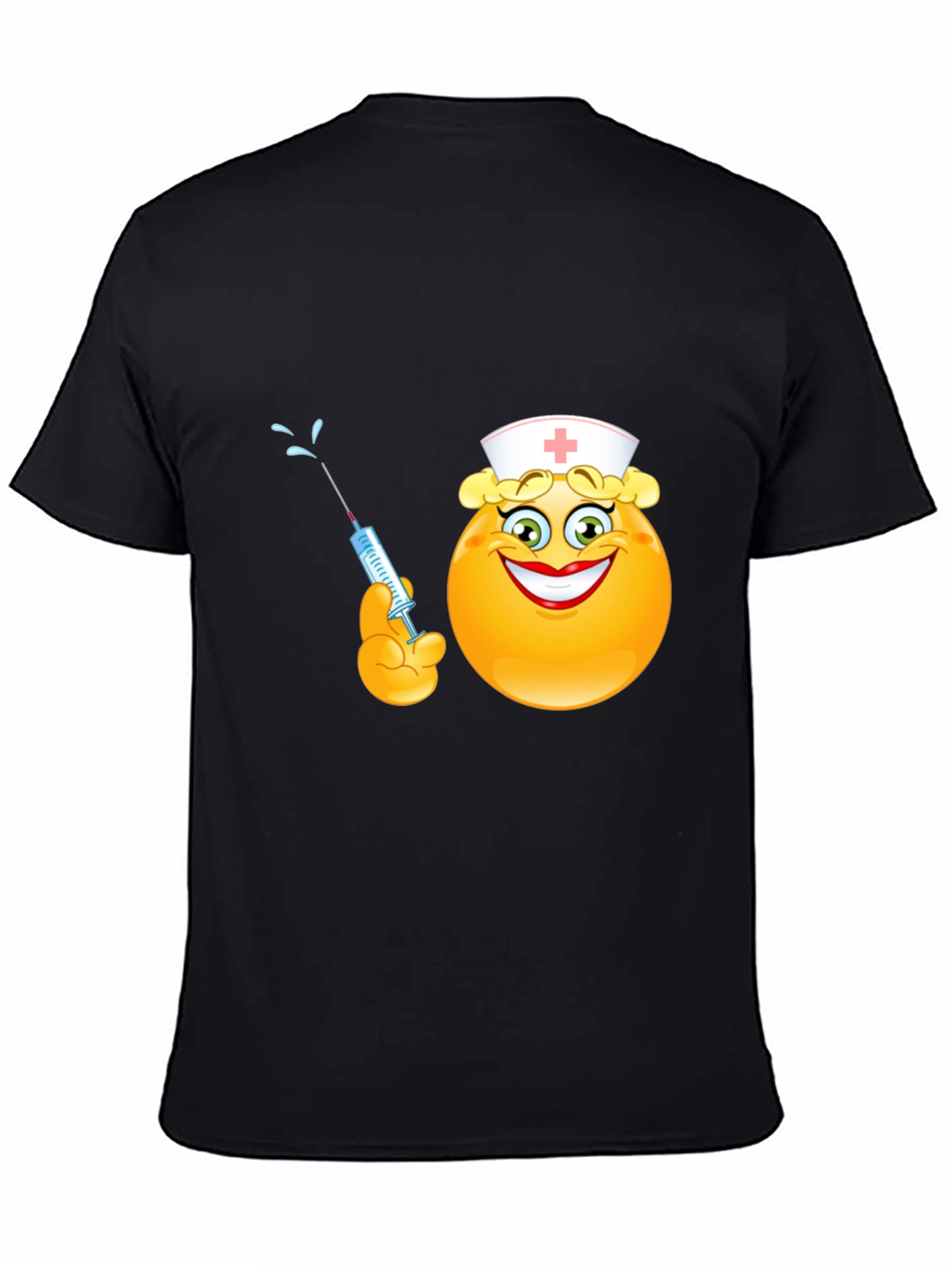 Nurse Emoji Graphic Black T-Shirt