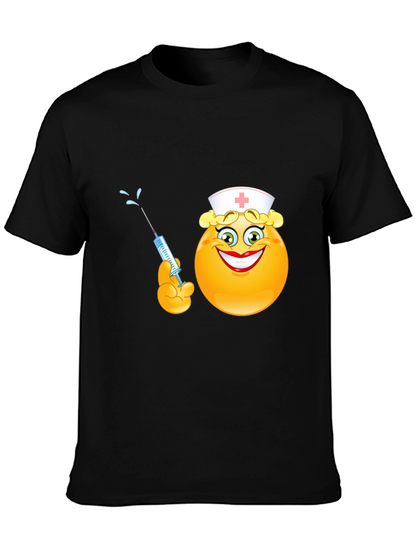 Nurse Emoji Graphic Black T-Shirt