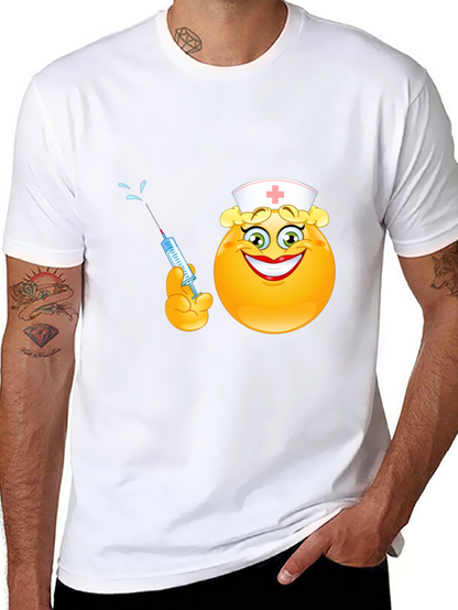 Nurse Emoji Graphic Black T-Shirt