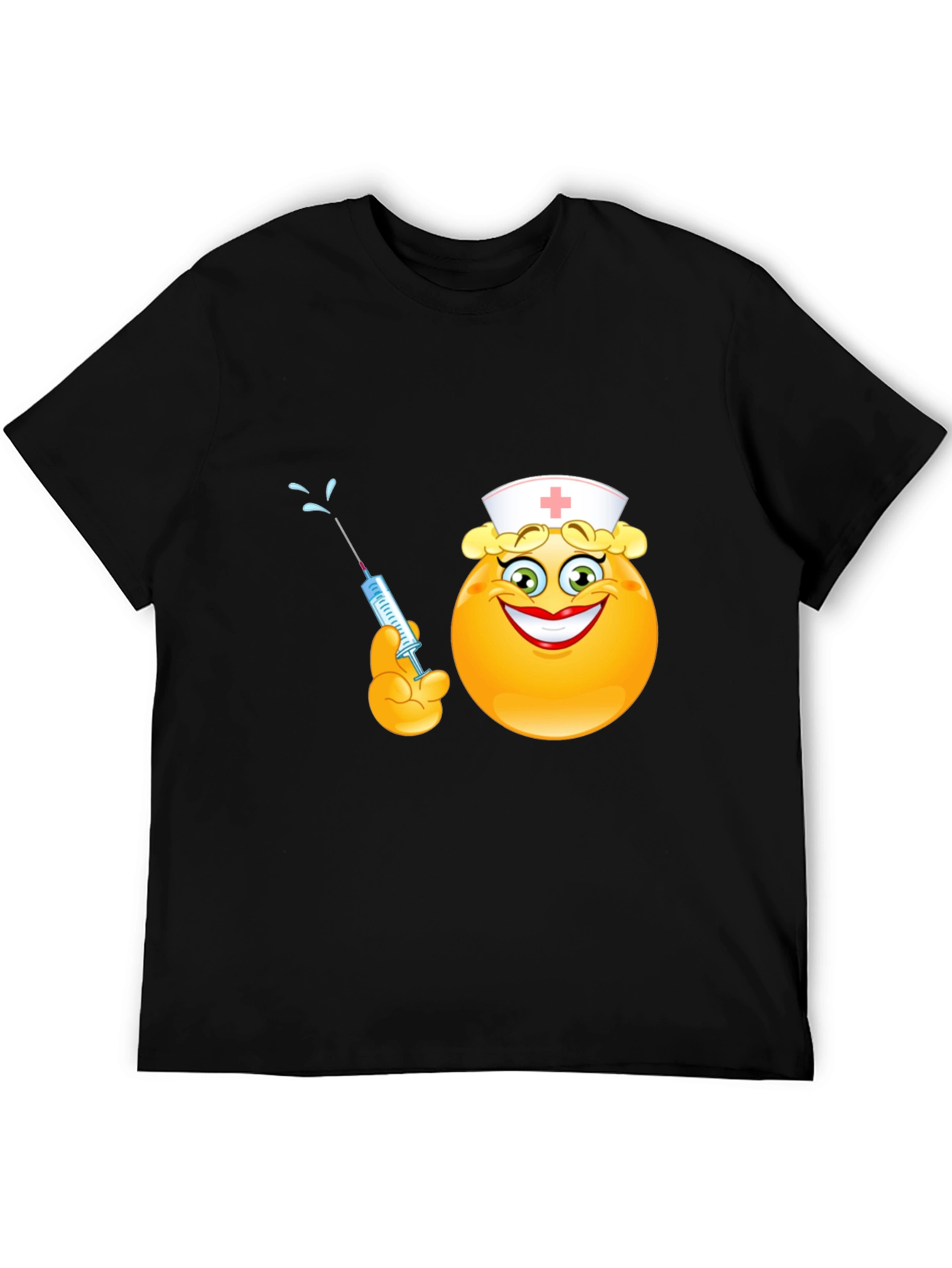 Nurse Emoji Graphic Black T-Shirt