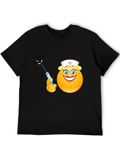 Nurse Emoji Graphic Black T-Shirt
