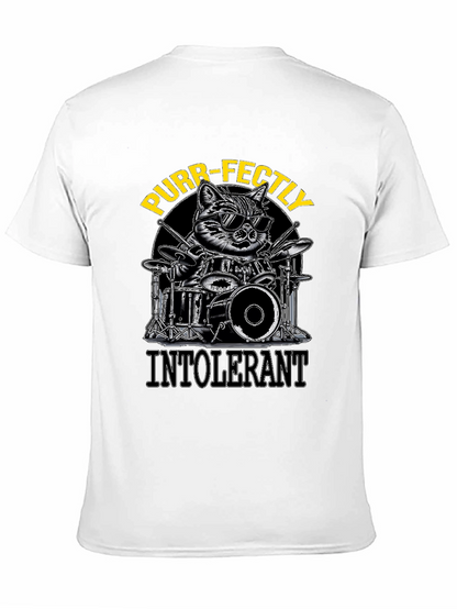 Purr-fectly Intolerant Cat Drummer T-Shirt