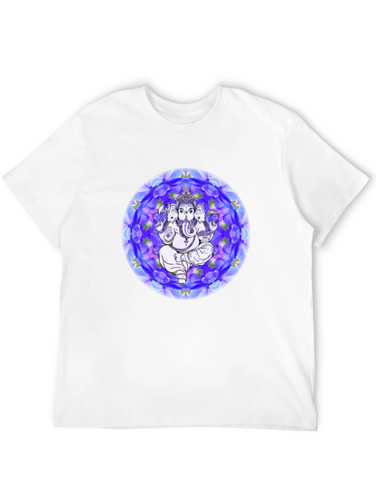Ganesh Mandala Graphic Tee - Black Cotton T-Shirt