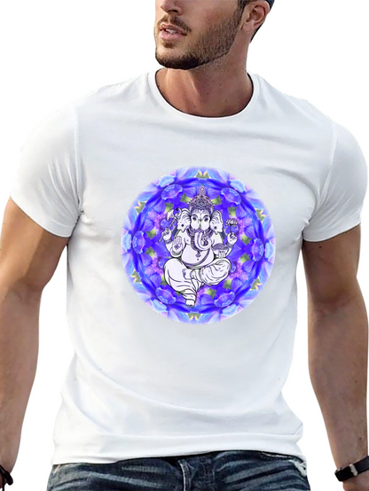 Ganesh Mandala Graphic Tee - Black Cotton T-Shirt