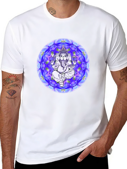 Ganesh Mandala Graphic Tee - Black Cotton T-Shirt