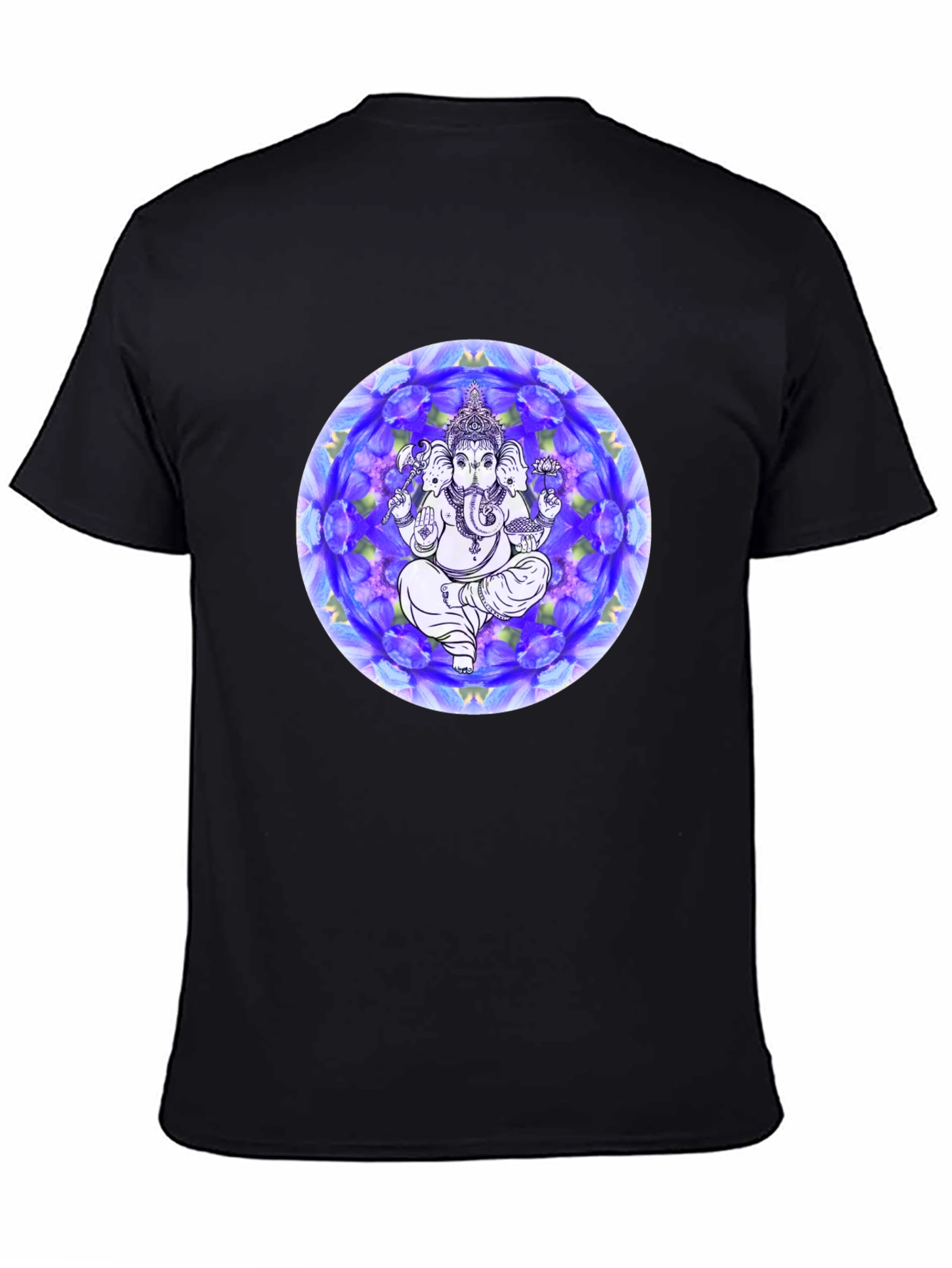 Ganesh Mandala Graphic Tee - Black Cotton T-Shirt