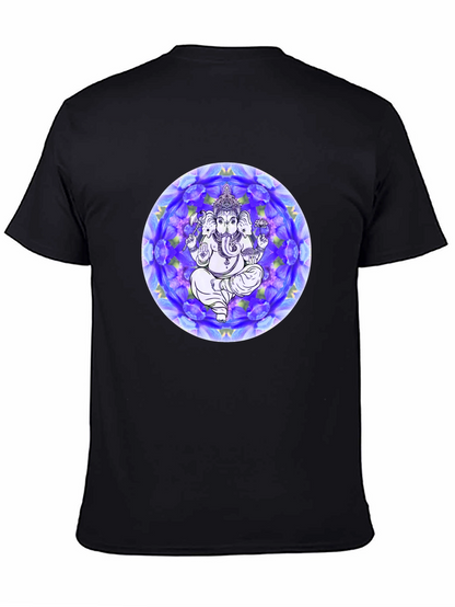 Ganesh Mandala Graphic Tee - Black Cotton T-Shirt