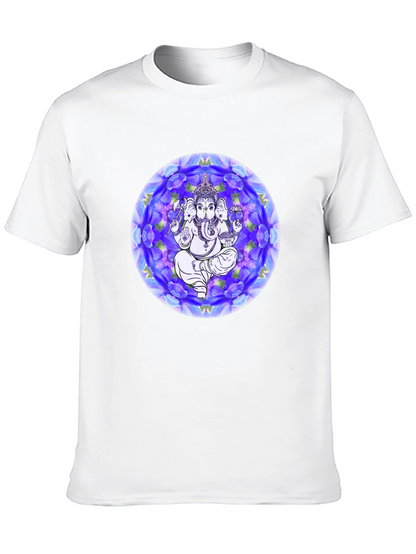 Ganesh Mandala Graphic Tee - Black Cotton T-Shirt