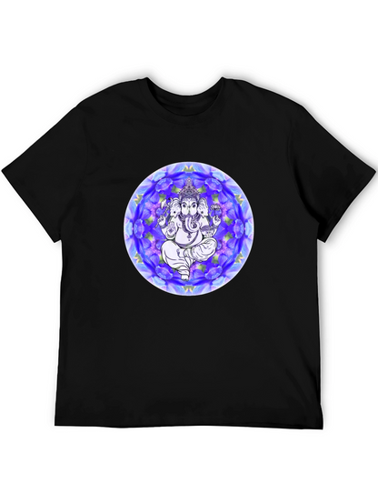 Ganesh Mandala Graphic Tee - Black Cotton T-Shirt