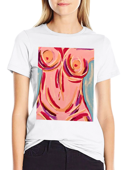 Abstract Body Art Graphic Tee - Black