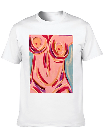 Abstract Body Art Graphic Tee - Black
