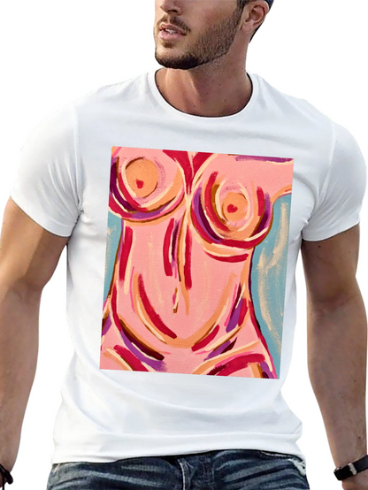Abstract Body Art Graphic Tee - Black