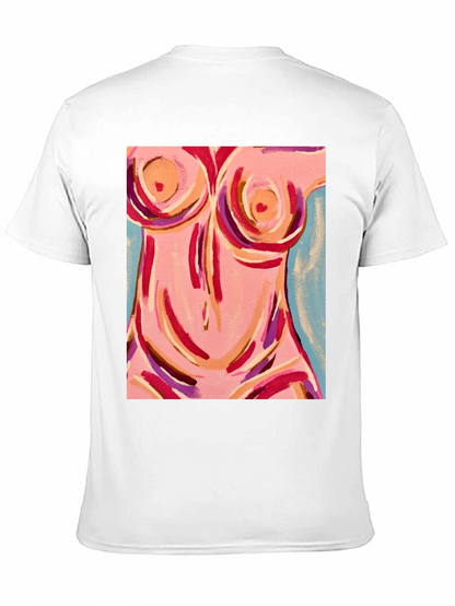 Abstract Body Art Graphic Tee - Black