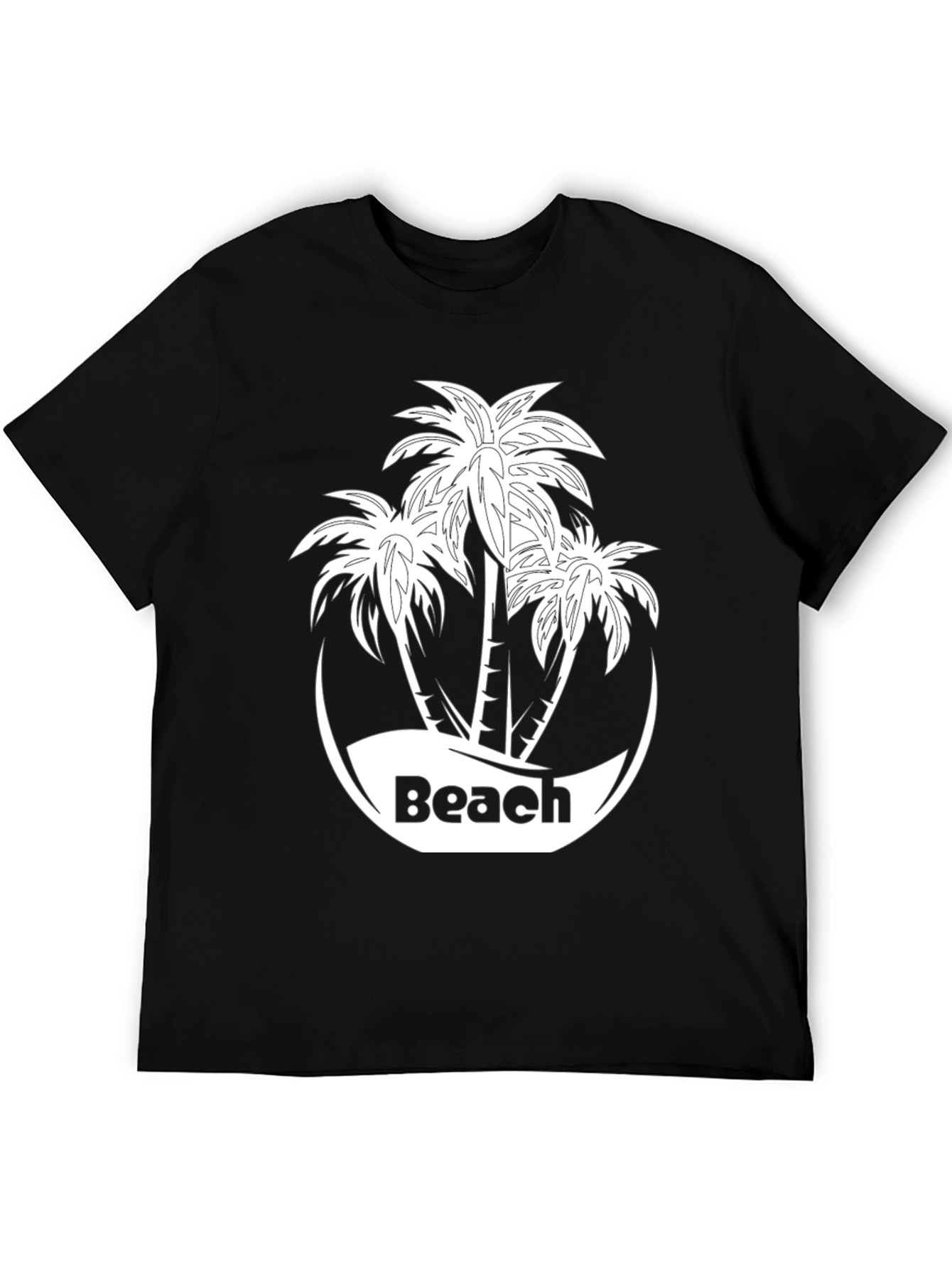 Black Beach Palm Tree T-Shirt