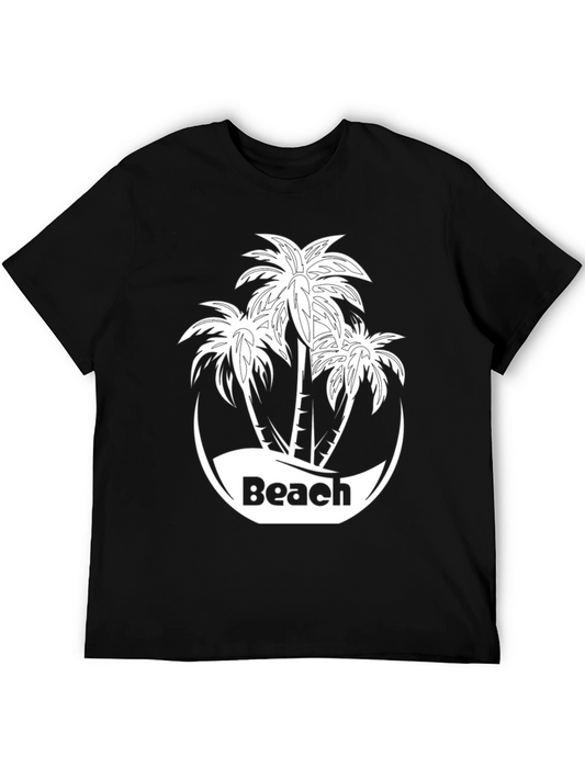 Black Beach Palm Tree T-Shirt