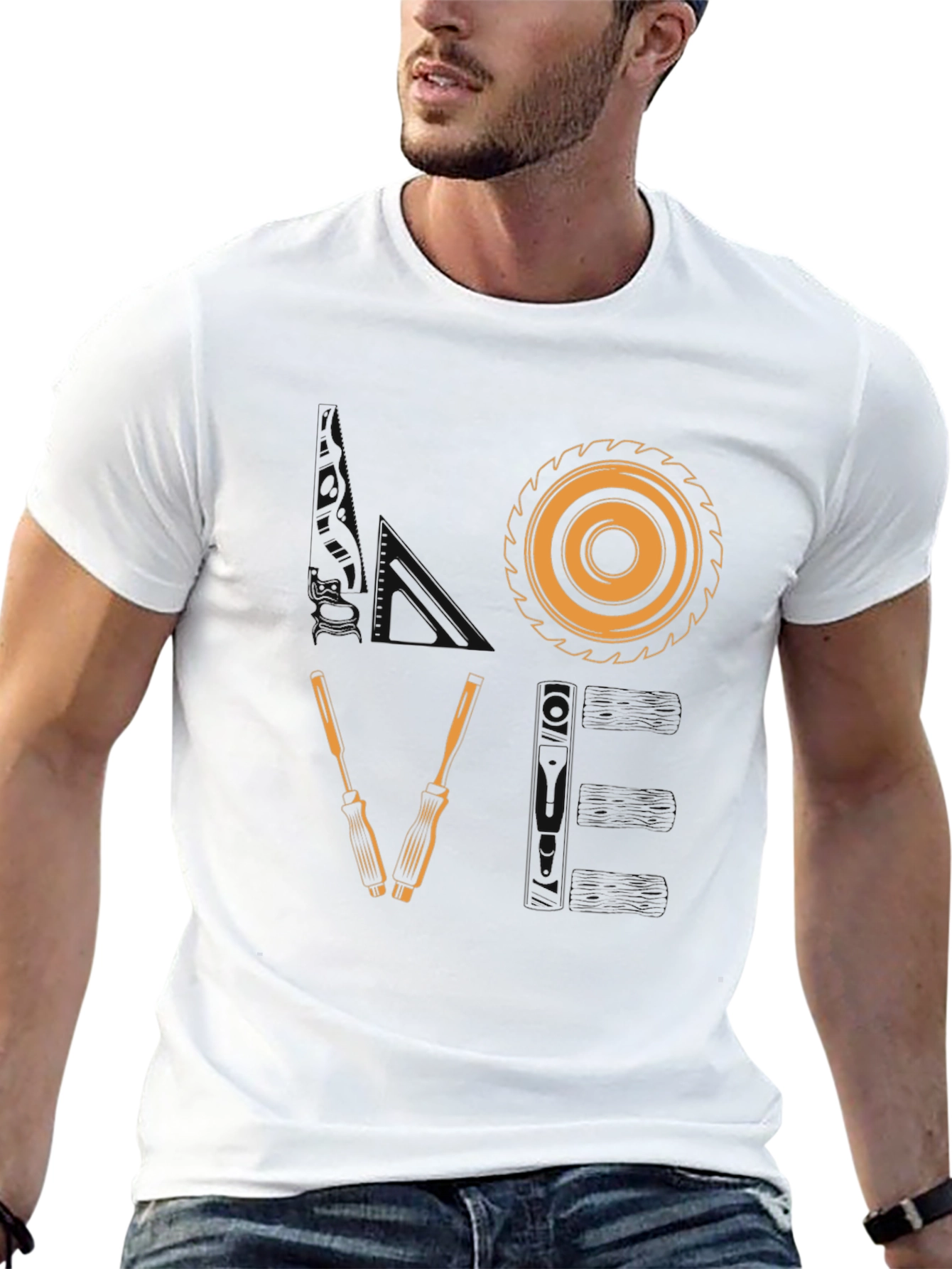Woodworkers Love T-Shirt: Carpenter Saw & Screwdrivers
